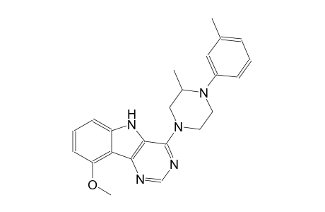 9-methoxy-4-[3-methyl-4-(3-methylphenyl)-1-piperazinyl]-5H-pyrimido[5,4-b]indole