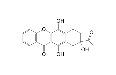 12H-Benzo[b]xanthen-12-one, 9-acetyl-7,8,9,10-tetrahydro-6,9,11-trihydroxy-