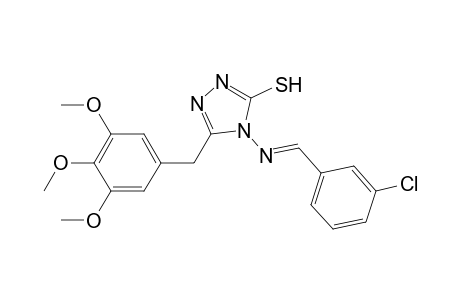 4-{[(3-chlorophenyl)methylidene]amino}-5-[(3,4,5-trimethoxyphenyl)methyl]-4H-1,2,4-triazole-3-thiol