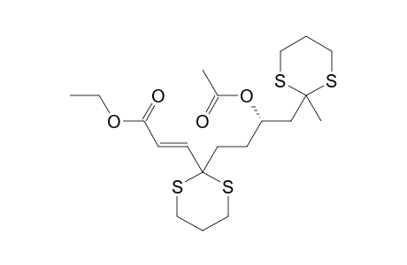 (S)-7-ACETOXY-4,4,9,9-BIS-(TRIMETHYLENEDITHIO)-2-DECENOIC-ACID-ETHYLESTER