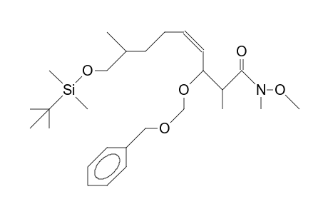 N-Methoxy-9-(T-butyl-dimethyl-silyloxy)-N,2S,8S-trimethyl-3-benzyloxymethoxy-4Z-nonenamide
