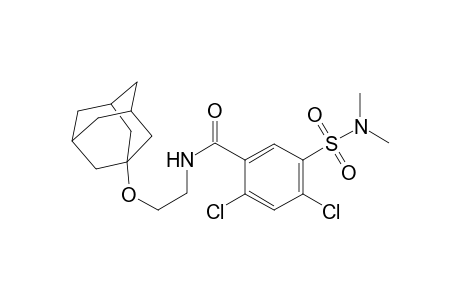 N-[2-(1-adamantyloxy)ethyl]-2,4-bis(chloranyl)-5-(dimethylsulfamoyl)benzamide