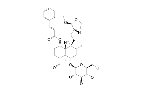 SCUTEREPENOSIDE-A1;(4R,13S*,16S*)-1-BETA-TRANS-CINNAMOYLOXY-6-ALPHA-(BETA-D-GLUCOPYRANOSYLOXY)-16-METHOXY-15,16-EPOXY-18-NEOCLERODANAL