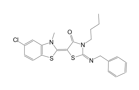 (2E,5Z)-3-butyl-5-(5-chloro-3-methyl-1,3-benzothiazol-2(3H)-ylidene)-2-{[(E)-phenylmethyl]imino}-1,3-thiazolidin-4-one