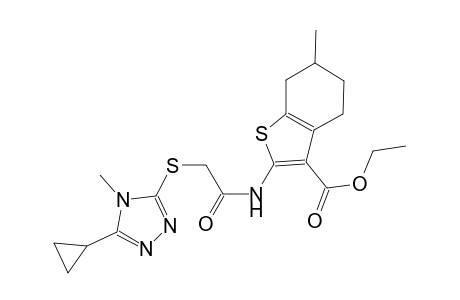 ethyl 2-({[(5-cyclopropyl-4-methyl-4H-1,2,4-triazol-3-yl)sulfanyl]acetyl}amino)-6-methyl-4,5,6,7-tetrahydro-1-benzothiophene-3-carboxylate
