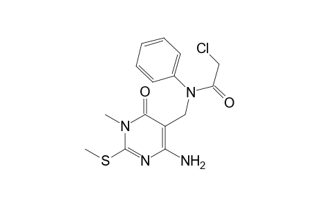 N-{[4-Amino-1-methyl-2-methylthio-6-oxo-1,6-dihydropyrimidin-5-yl]methyl}-2-chloro-N-phenylacetamide