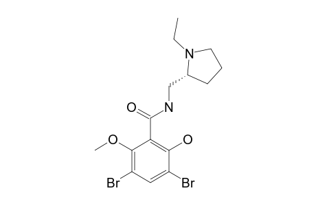 3,5-dibromo-N-[[(2R)-1-ethylpyrrolidin-2-yl]methyl]-2-hydroxy-6-methoxybenzamide