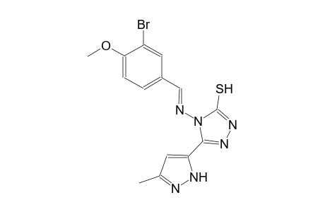 4-{[(E)-(3-bromo-4-methoxyphenyl)methylidene]amino}-5-(3-methyl-1H-pyrazol-5-yl)-4H-1,2,4-triazole-3-thiol