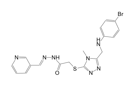 2-({5-[(4-bromoanilino)methyl]-4-methyl-4H-1,2,4-triazol-3-yl}sulfanyl)-N'-[(E)-3-pyridinylmethylidene]acetohydrazide