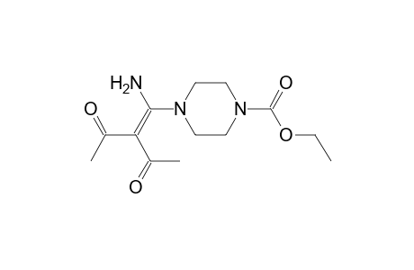 ethyl 4-(2-acetyl-1-amino-3-oxo-1-butenyl)-1-piperazinecarboxylate