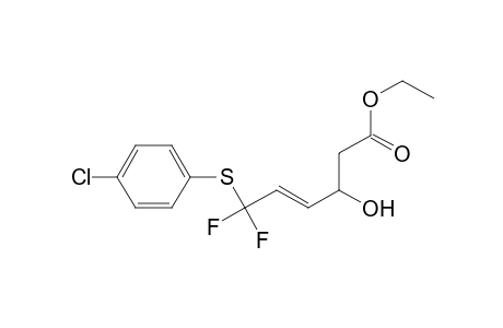 (E)-Ethyl 6-(4-chlorophenylthio)-6,6-difluoro-3-hydroxyhex-4-enoate