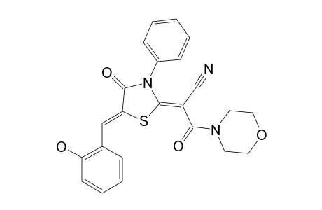 2-[5-(2-HYDROXYBENZYLIDENE)-4-OXO-3-PHENYL-THIAZOLIDIN-2-YLIDENE]-3-MORPHOLIN-4-YL-3-OXO-PROPIONITRILE