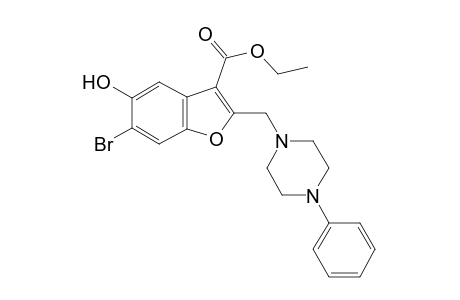 3-Benzofurancarboxylic acid, 6-bromo-5-hydroxy-2-[(4-phenyl-1-piperazinyl)methyl]-, ethyl ester