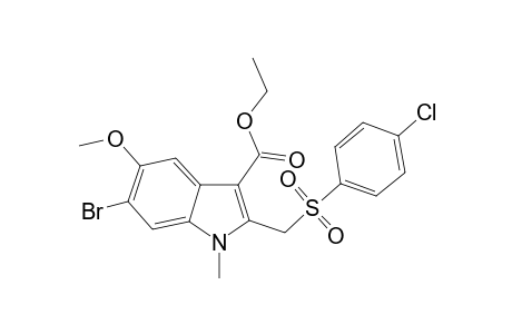 6-Bromo-2-[(4-chlorophenyl)sulfonylmethyl]-5-methoxy-1-methyl-3-indolecarboxylic acid ethyl ester