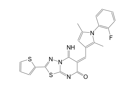 (6E)-6-{[1-(2-fluorophenyl)-2,5-dimethyl-1H-pyrrol-3-yl]methylene}-5-imino-2-(2-thienyl)-5,6-dihydro-7H-[1,3,4]thiadiazolo[3,2-a]pyrimidin-7-one