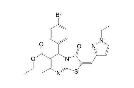 (2E)-5-(4-bromophenyl)-2-[(1-ethyl-3-pyrazolyl)methylidene]-7-methyl-3-oxo-5H-thiazolo[3,2-a]pyrimidine-6-carboxylic acid ethyl ester