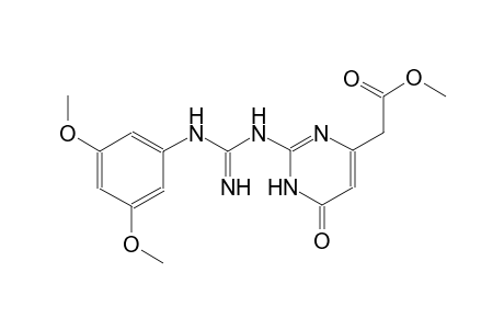 4-pyrimidineacetic acid, 2-[[[(3,5-dimethoxyphenyl)amino]iminomethyl]amino]-1,6-dihydro-6-oxo-, methyl ester