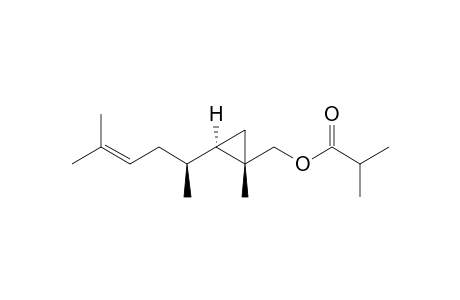 isobutyric acid[(1S*,2R*)-1-methyl-2-((S*)-5-methylhex-4-en-2-yl)cyclopropyl)]methyl