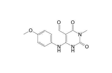 2,4-diketo-3-methyl-6-(p-anisidino)-1H-pyrimidine-5-carbaldehyde