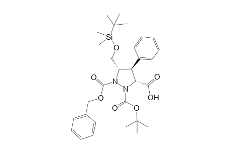 (-)-3-[(3R,4R,5S)-1-Benzyloxycarbonyl-2-(tert-butoxycarbonyl)-5-(tert-butyldimethylsilyloxymethyl)-4-phenylpyrazolidine]carboxylic acid