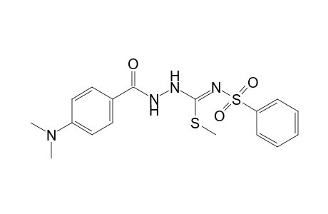p-(dimethylamino)benzoic acid, 2-[1-(methylthio)-N-(phenylsulfonyl)formimidoyl]hydrazide