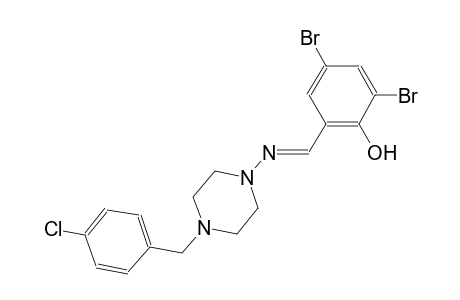 phenol, 2,4-dibromo-6-[(E)-[[4-[(4-chlorophenyl)methyl]-1-piperazinyl]imino]methyl]-