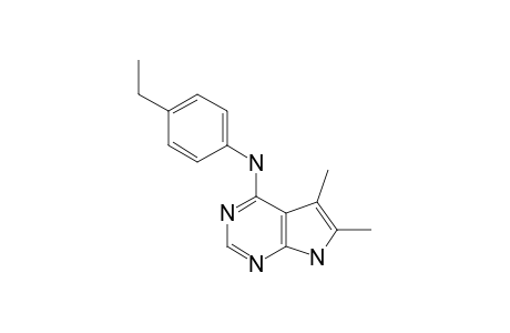 N-PHENYL-4'-ETHYL-5,6-DIMETHYL-7H-PYRROLO-[2,3-D]-PYRIMIDINE-4-AMINE