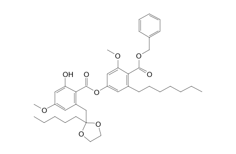 benzyl 6-heptyl-4-[2'-hydroxy-4'-methoxy-6'-{(2''-pentyl-1'',3''-dioxolan-2''-yl)methyl}benzoyloxy]-2-methoxybenzoate