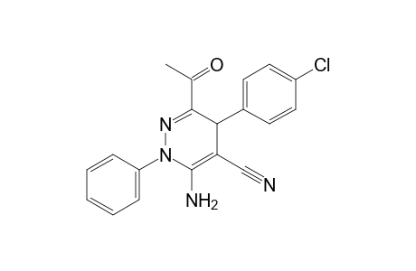 6-Acetyl-3-amino-5-(4-chlorophenyl)-2-phenyl-2,5-dihydro-4-pyridazinecarbonitrile