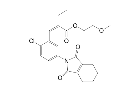 Butanoic acid, 2-[[2-chloro-5-(1,3,4,5,6,7-hexahydro-1,3-dioxo-2H-isoindol-2-yl)phenyl]methylene]-, 2-methoxyethyl ester