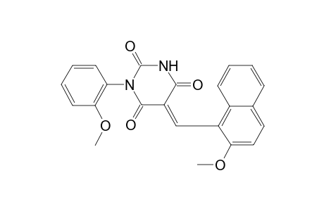 (5E)-5-[(2-methoxy-1-naphthalenyl)methylidene]-1-(2-methoxyphenyl)-1,3-diazinane-2,4,6-trione