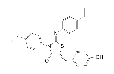 (2Z,5Z)-3-(4-ethylphenyl)-2-[(4-ethylphenyl)imino]-5-(4-hydroxybenzylidene)-1,3-thiazolidin-4-one