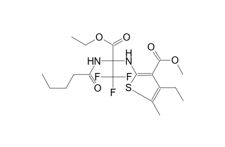 2-[[1-carbethoxy-2,2,2-trifluoro-1-(valerylamino)ethyl]amino]-4-ethyl-5-methyl-thiophene-3-carboxylic acid methyl ester