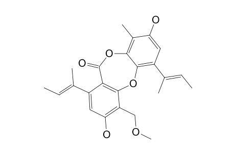 1,7-bis[(E)-but-2-en-2-yl]-3,9-dihydroxy-10-(methoxymethyl)-4-methylbenzo[c][1,5]benzodioxepin-6-one