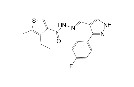 4-ethyl-N'-{(E)-[3-(4-fluorophenyl)-1H-pyrazol-4-yl]methylidene}-5-methyl-3-thiophenecarbohydrazide