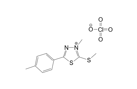 3-Methyl-2-methylthio-5-(4-methylphenyl)-1,3,4-thiadiazolium perchorate