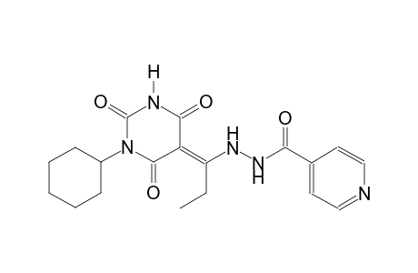 N'-[(1E)-1-(1-cyclohexyl-2,4,6-trioxotetrahydro-5(2H)-pyrimidinylidene)propyl]isonicotinohydrazide