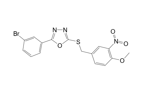 2-(3-bromophenyl)-5-[(4-methoxy-3-nitro-benzyl)thio]-1,3,4-oxadiazole
