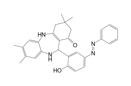 11-{2-hydroxy-5-[(E)-phenyldiazenyl]phenyl}-3,3,7,8-tetramethyl-2,3,4,5,10,11-hexahydro-1H-dibenzo[b,e][1,4]diazepin-1-one