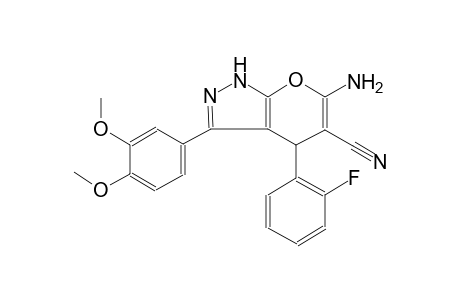 6-amino-3-(3,4-dimethoxyphenyl)-4-(2-fluorophenyl)-1,4-dihydropyrano[2,3-c]pyrazole-5-carbonitrile