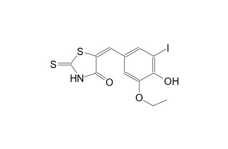 (5E)-5-(3-ethoxy-4-hydroxy-5-iodobenzylidene)-2-thioxo-1,3-thiazolidin-4-one