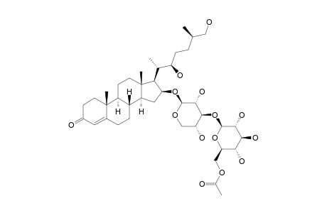 PENTANDROSIDE-B;(22S,25S)-16-BETA,22,26-TRIHYDROXY-CHOLEST-4-EN-3-ONE-16-O-[6-O-ACETYL-BETA-D-GLUCOPYRANOSYL-(1->3)-BETA-D-XYLOPYRANOSIDE]