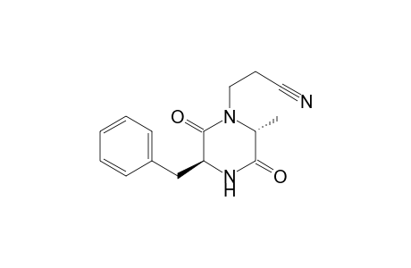 3-[(2R,5S)-2-methyl-3,6-bis(oxidanylidene)-5-(phenylmethyl)piperazin-1-yl]propanenitrile
