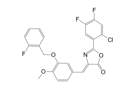 (4Z)-2-(2-chloro-4,5-difluorophenyl)-4-{3-[(2-fluorobenzyl)oxy]-4-methoxybenzylidene}-1,3-oxazol-5(4H)-one