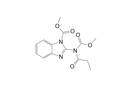 2-(carbomethoxy-propionyl-amino)benzimidazole-1-carboxylic acid methyl ester