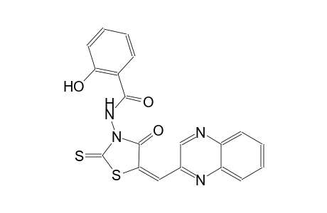 benzamide, 2-hydroxy-N-[(5E)-4-oxo-5-(2-quinoxalinylmethylene)-2-thioxothiazolidinyl]-