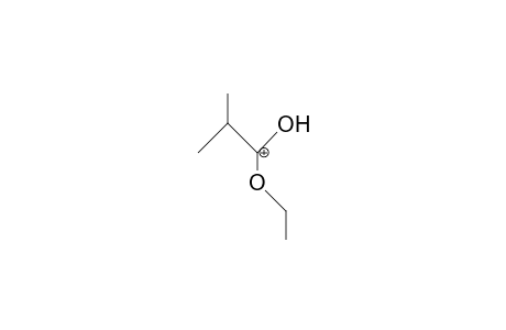 Isobutanoic acid, ethyl ester cation