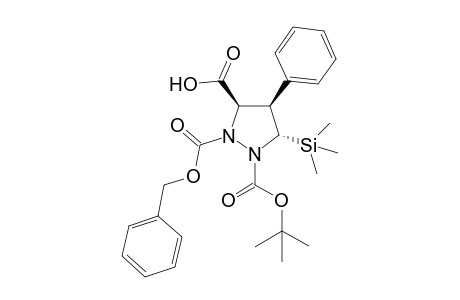 (-)-3-[(3S,4R,5S)-2-Benzyloxycarbonyl-1-(tert-butoxycarbonyl)-4-phenyl-5-trimethylsilylpyrazolidine]carboxylic acid