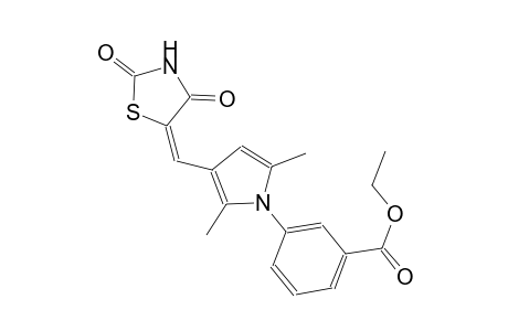 ethyl 3-{3-[(E)-(2,4-dioxo-1,3-thiazolidin-5-ylidene)methyl]-2,5-dimethyl-1H-pyrrol-1-yl}benzoate