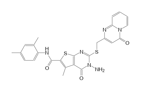 3-amino-N-(2,4-dimethylphenyl)-5-methyl-4-oxo-2-{[(4-oxo-4H-pyrido[1,2-a]pyrimidin-2-yl)methyl]sulfanyl}-3,4-dihydrothieno[2,3-d]pyrimidine-6-